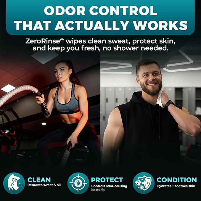 After Gym Body Wipes for Men – Maximum Cleaning Power (Ultra Clean) – 4 Pack (200 XL Wipes + 16 Travel Wipes), No Rinse Shower Wipes, Waterless Bathing Wipes for Camping, Work & Travel