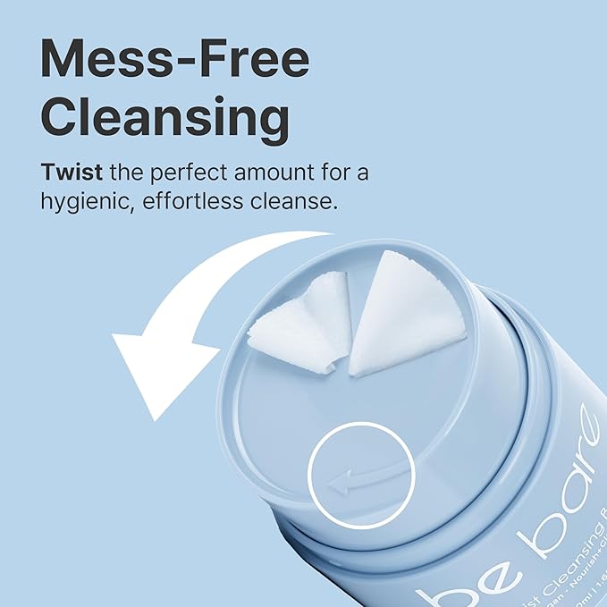 Naisture Bebare Twist Cleansing Balm with Hygienic Twist Dispenser: Cleanser for Heavy Makeup Removal, Hydrating Facial Wash for All Skin Types. Korean Vegan Skincare with Natural Oils, 1.69 Fl Oz