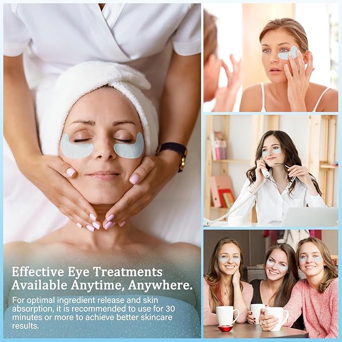 Under Eye Patches Masks - for Dark Circles, puffiness Smoothing Skin Care Treatment, and Fade Wrinkles, Fine Lines with Collagen and Hyaluronic Acid for Women and Men, (30 Pcs) White