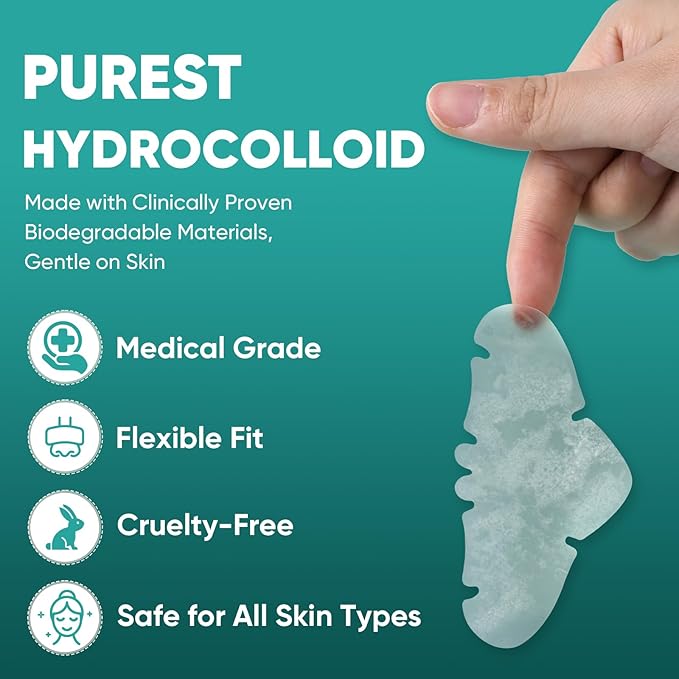 kindshine 60 Count Nose Pore Patches, Medical-Grade Hydrocolloid Pore Strips, Overnight Oil-Absorbing & Pore-Refining, Pimple Stickers to Absorb Acne Nose Gunk