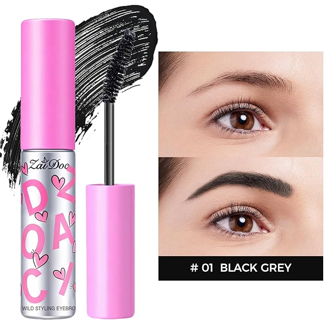 2 Packs Eyebrow Gel, Buildable, Creates Full, Voluminous-Looking Brows, Locks Hairs In Place, 24hrs for Soft Full Brows, 5g (01#)