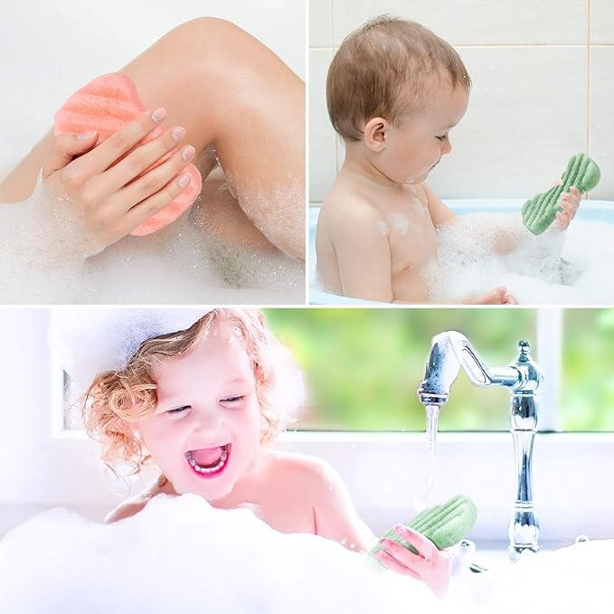8 Pieces Konjac Soft Bath Shower Sponge Body Pouf Scrubber Exfoliating Facial Cleaning Sponges Foam Loofah for Women Men Kids