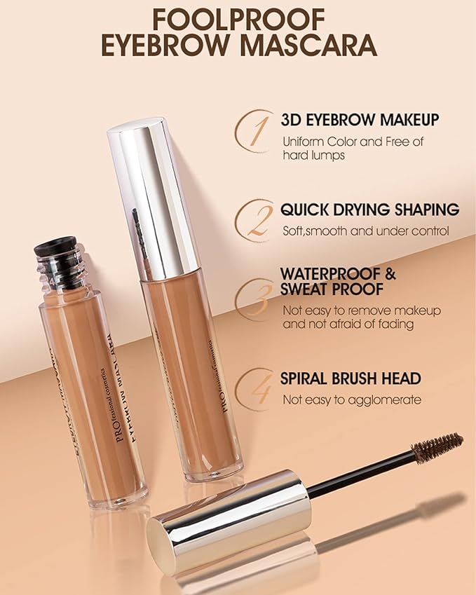 Waterproof Tinted Brow Gel-Long Lasting Smudge-Proof Eyebrow Makeup,Eyebrow Mascara Tinted Brow Glue,Eye Brow Filler,Volumizing Enhance Brow Mascara,Christmas Makeup Gift for Women-05 Taupe