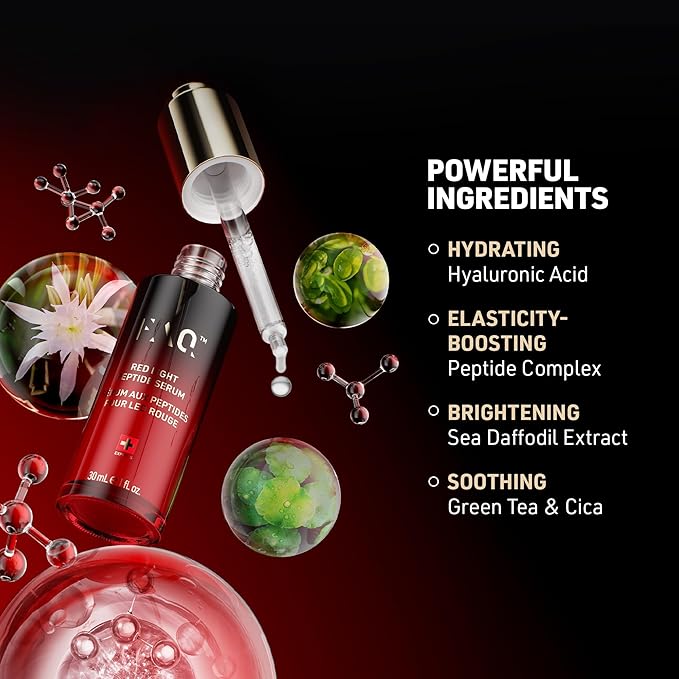 FAQ 202 Face Mask Device + Red Light Peptide Serum Bundle – 8-Mode Wireless Mask with 600 Light Points – Wearable Skincare Set