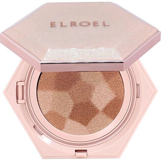 Blending Cushion 4-in-1 Korean Cushion Foundation with Italian Caviar, Collagen & Hyaluronic Acid - 12HR Long Lasting, Hydrating & Age-Defying Makeup Concealer 0.44 oz (#25 Medium Beige)