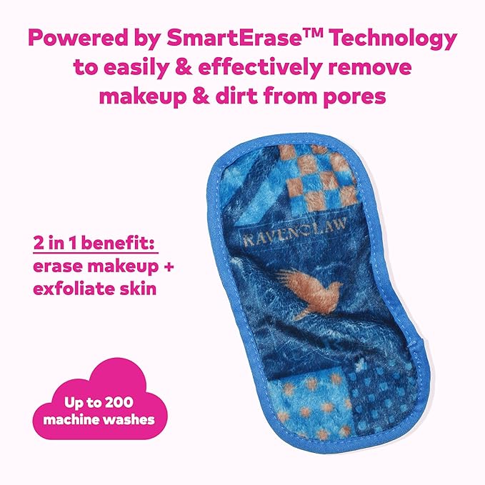 The Original MakeUp Eraser Mini PRO, Erase All Makeup With Just Water, Including Waterproof Mascara, Eyeliner, Foundation, Lipstick, Sunscreen and More! Harry Potter Ravenclaw, 1ct