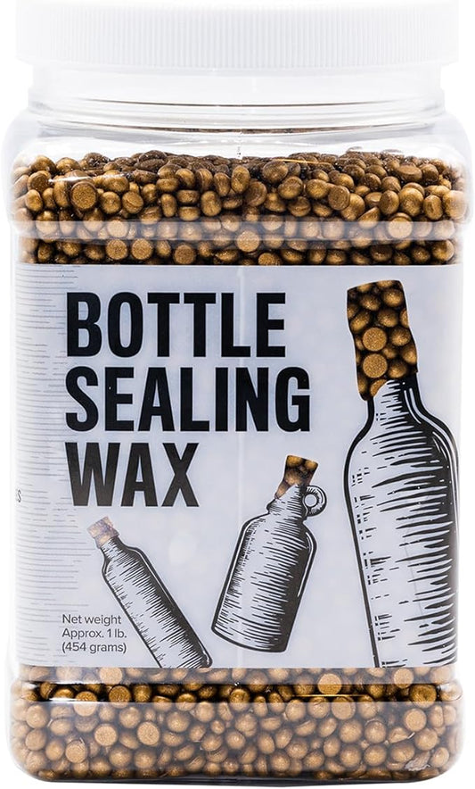 Blended Waxes, Inc. Bottle Sealing Wax, Pastille Wax Seal Beads For Wine, Beer, and Liquor Bottle Sealing, Seals Between 25-30 Bottles, 1 lb, Bronze Metallic