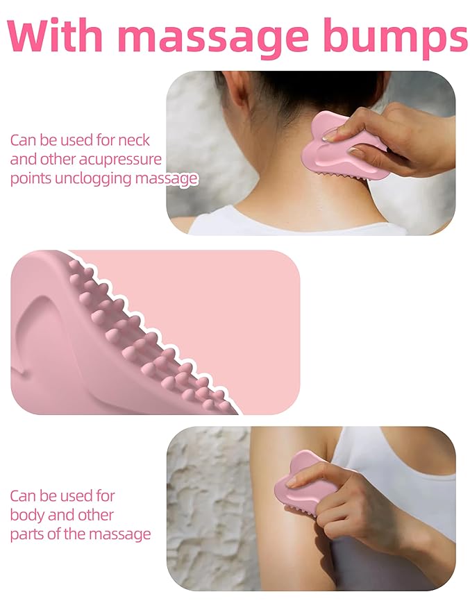 Lymphatic Contour Face Brush【Anti-Puffiness】【Lift】【Massage】 Silicone Lymphatic Face Brush, Gua Sha Brush，Pink