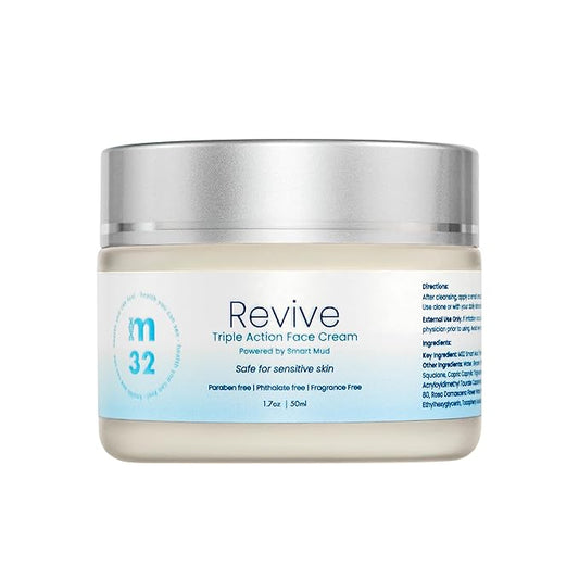 Revive Triple Action Face Cream with Fulvic Acid | Paraben Free | Phthalate Free | Squalene | Deeply Moisturizing