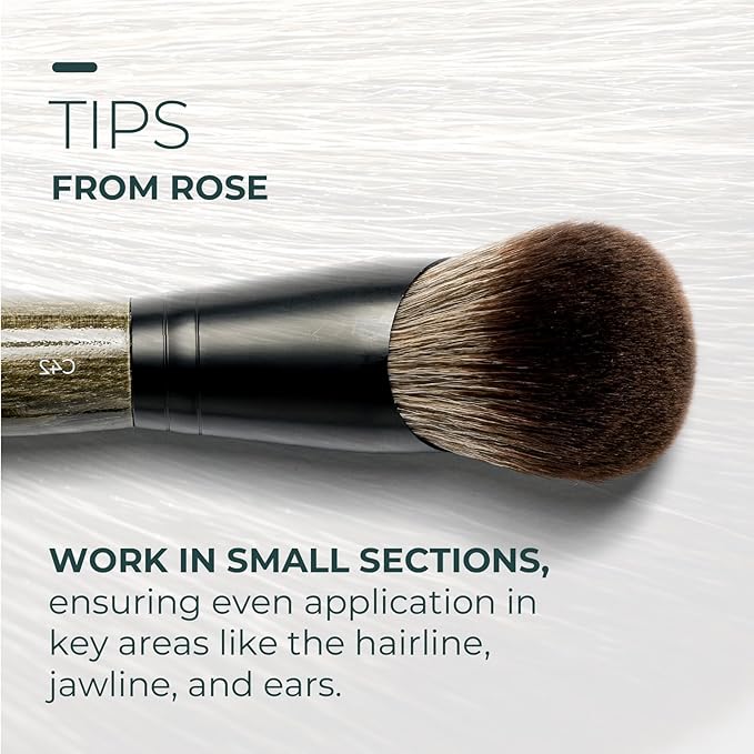 Rose and Ben Beauty C42 Professional Foundation Brush | Multi-Use Angled Makeup Brush for Buffing, Blending & Building | Creates a Seamless Finish and is Cruelty Free