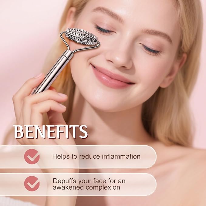 Gua Sha Facial Tools and Face Roller Set, Stainless Steel Facial Sculpting Eyes Roller Guasha for Face, Chin & Jawline Sculpting,Skin Care