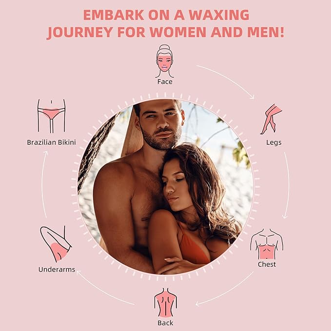 GIRLEARLE Hard Wax Beads for Hair Removal, 2.5lb, Rose Oil Infused, Brazilian Bikini Wax for Women Men, Sensitive Skin, Full Body Legs Face Underarms Waxing Beads