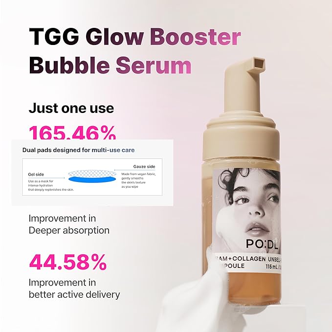 [PODL] K-Chestnut Collagen Bubble Ampoule | Bubble-to-Radiance Firming Serum with Collagen, Glutathione, Niacinamide | Deeper, Faster Absorbing Texture for Plump, Glow Skin | Gentle for Sensitive Skin