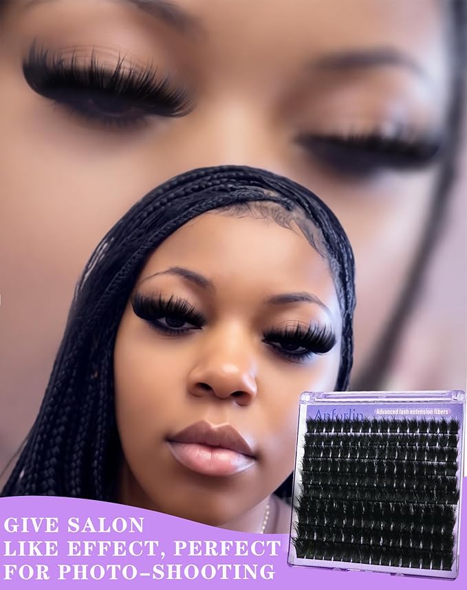 Lash Clusters with Spikes 200D Volume Lash Extensions 12-20mm Spiky Manga Eyelash Clusters 160pcs Thick D Curly Cluster Eyelash Extensions by ANFORLIN