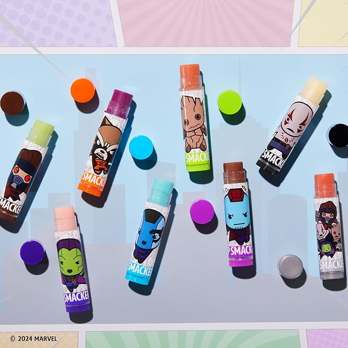Lip Smacker Marvel Guardians of the Galaxy Party Pack - Hydrating Lip Balm, Hydrating & Protecting - Cruelty-Free