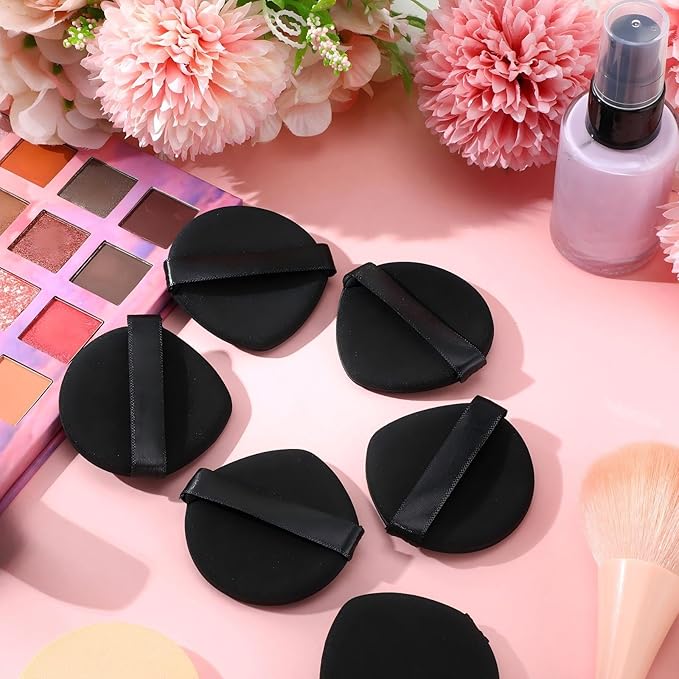 Meanplan 100 Pcs Powder Puff Face Soft Makeup Sponge Triangle Powder Puffs for Loose Velour Cosmetic Foundation Wet Dry Sponge Makeup Tools(Vivid Colors)