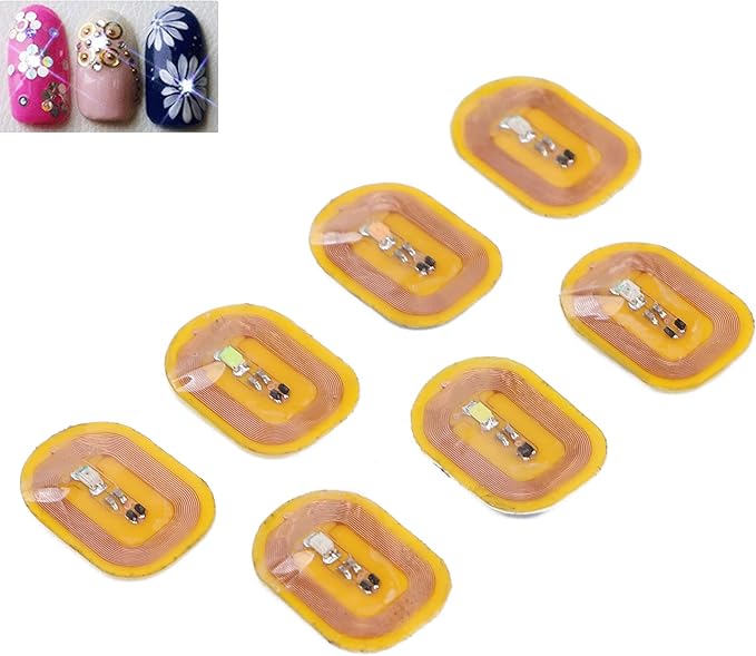Jiawu Glowing NFC Nail Stickers, Smart LED Light Source NFC Nail Art Tips Lighting for Mobile Phone