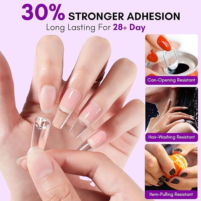 Makartt Solid Nail Glue Gel: Super Strong Nail Glue for Press On & Acrylic Nails, 3D Gel Nails Art Design, Long Lasting Clear Adhesive 15ML, UV Lamp Cured, Ideal for Home Salon DIY Use