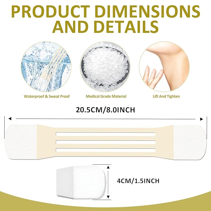 Skymore 28PCS Neck Tape Lifting Invisible for Sagging Skin & Double Chin, New Upgrade High Elasticity Breathable Face Tape (4 Elastic Bands + 20 Replacement Patches)