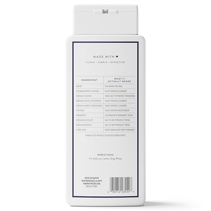Native Cedarwood & Beramont Nourishing Body Wash 18 fl oz