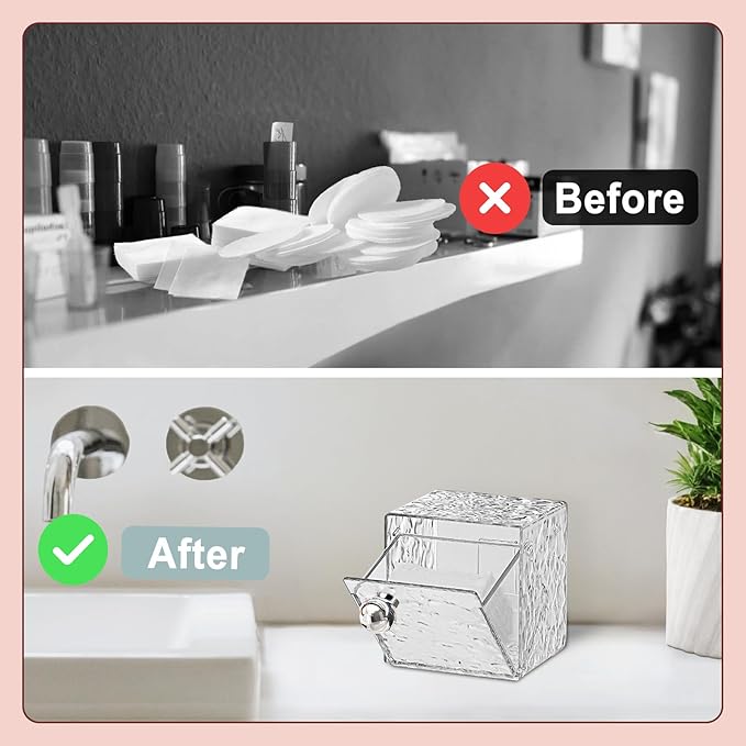 IWNTWY Qtip Holder Dispenser, 3 Pack Wall Mounted Plastic Cotton Pad Holder, Cotton Ball, Swabs, Floss, Makeup Organizers Containers for Vanity Bathroom