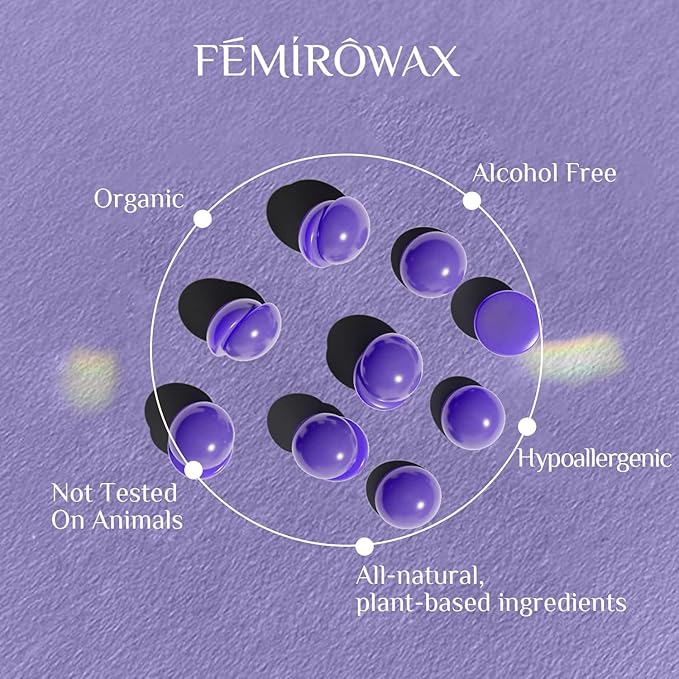 FEMIROWAX Wax Beads, 1lb Hard Wax Beans for Hair Removal Sensitive Skin with Lavender Formula Waxing Beads for Full Body Brazilian Bikini Face Eyebrow at Home Wax Refill for Women Men
