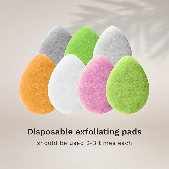 KOL Face Scrubber, Aloe Infused Exfoliating Facial Cleansing Pads, Disposable Exfoliator Face Sponge for Daily Cleaning and Makeup Removal, 6 Count