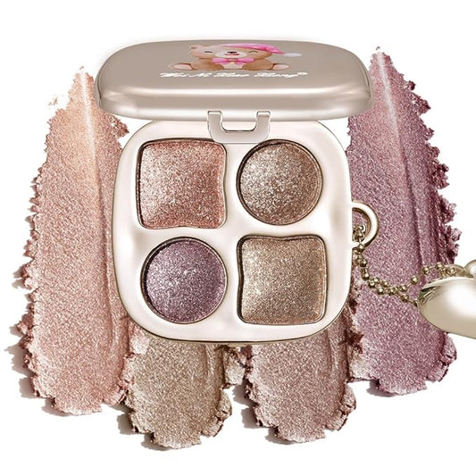 Professional Eyeshadow Palette, Nude Taupe and Brown Neutral Shades, Velvety Matte and Satin Shimmer Finishes, High Pigment Blendable Colors, Waterproof Long-Lasting Eye Palette, 06, 4 Colors