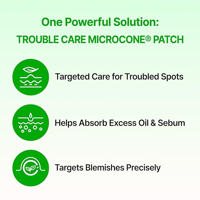 Acropass Trouble Care Microcone Acne Patch for Early Stage Pimple and Zits - Hydrocolloid, Niacimide Pimple Spot Treatment (Regular Size - 6count)