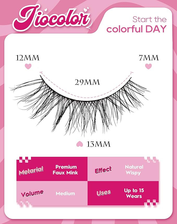 Natural Mink Lashes Fluffy Cat Eye Lashes Wispy 6D Volume False Eyelashes that Look Like Extensions Thick Soft Curly Fake Lashes 7 Pairs Pack NK26