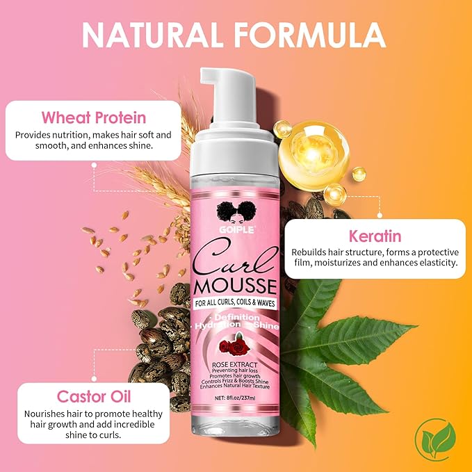 Braid Oil for Soothes Moisturizes Dry & Itchy Scalp Braiding Scalp Oil for Locs & Twists - Mousse for Braids Curl Styling for Women - Definition Curl Control Braid Mousse Hair Foam for All Braids Hair