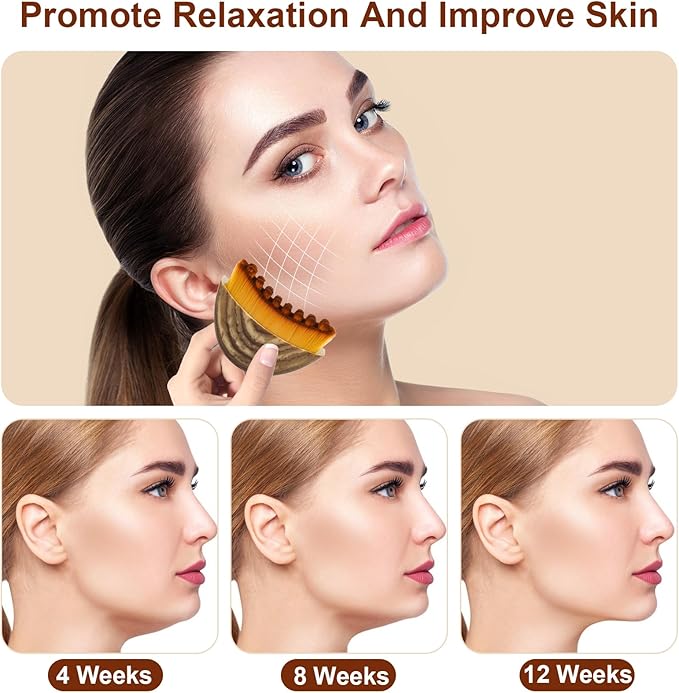 Lymphatic Contour Face Brush, Contour Face Brush Lymphatic Drainage Massager for Face, Ergonomically Designed to Fit The Skin Precisely and Relieve Fatigue (2PCS)