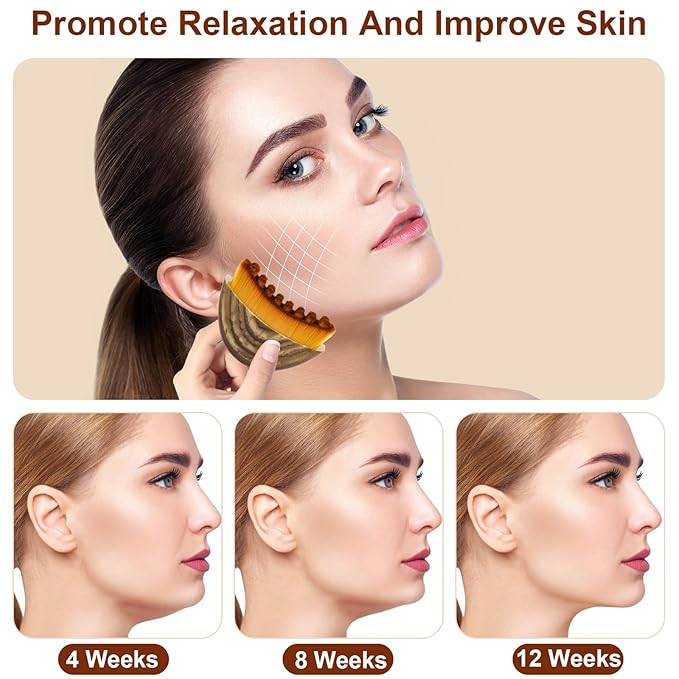New Lymphatic Contour Face Brush, Contour Face Brush Lymphatic Drainage Massager, Ergonomically Designed Double Chin Reducer to Fit The Skin Precisely, Suitable for All Skin Types