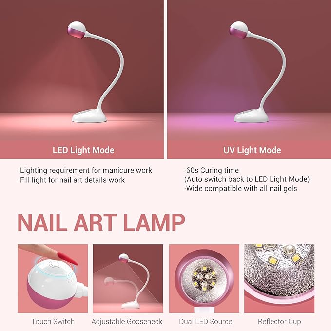 MelodySusie X3 Nail Tools Kit, Professional LED UV Nail Lamp with Nail Drill for Gel Nails, Flash Cure Gel Nail Lamp for Acrylic Nail Extension, Rechargeable Cordless Nail Art Lamp with UV LED 2 Modes