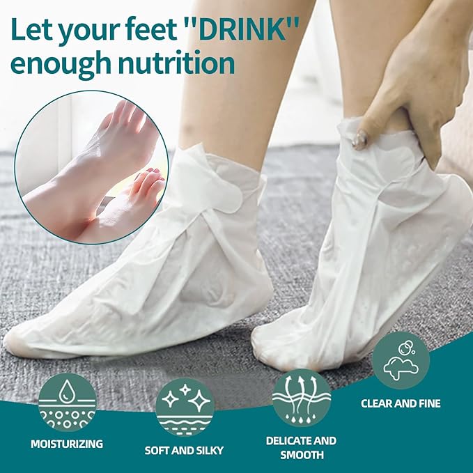 Moisturizing Foot Mask 5 Pack,Hydrating Foot Masks for Dry Cracked Feet,Moisturizing Socks Dry Skin Moisturizer for Soft and Smooth Touch Feet,Foot Care Spa Gifts for Women Men Valentines Gifts