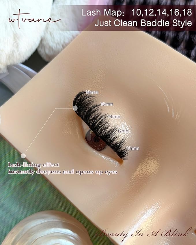 Wtvane Manga Lash Clusters Wispy Eyelash Clusters 10-18MM Lash Extensions D-Curly Fluffy Individual Lashes Cluster Spiky Cluster Eyelash Extensions Mink False Eyelashes Volume Eye Lash Extension Look