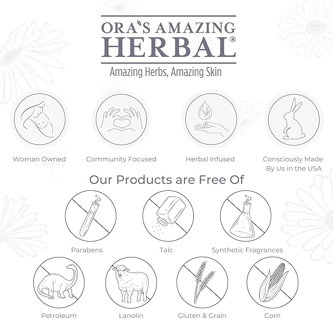 Ora's Amazing Herbal Ultra Healing Body Butter, Intensive Moisturizer For Dry Skin, Spearmint & Bergamot Essential Oil, 2 oz, Peppermint Field Scent