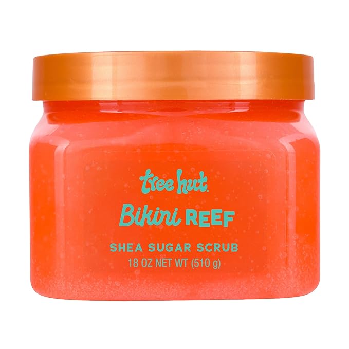 Tree Hut Bikini Reef Shea Sugar Scrub, Exfoliating, Hydrating & Moisturizing Body Scrub with Shea Butter & Nourishing Essential Oils, Smooth & Soften Skin, 18 oz