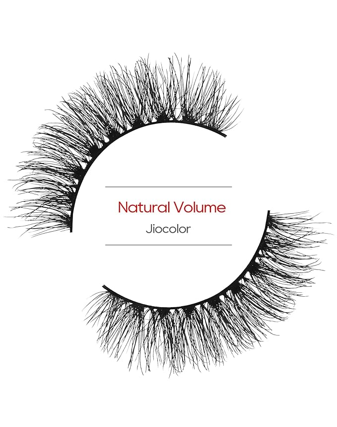 Jiocolor Fake Lashes Natural Look Wispy Fluffy Lashes 3D Faux Mink Lashes False Eye Lashes Reusable 7 Pairs False Eyelashes 13MM