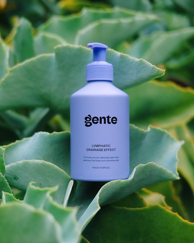 GENTE BEAUTY Lymphatic Drainage Lotion - Detox, Slimming & Tightening - Reduces Measurements, Softens Skin - Vegan Formula with Guarana & Acai - 6.7 FL OZ