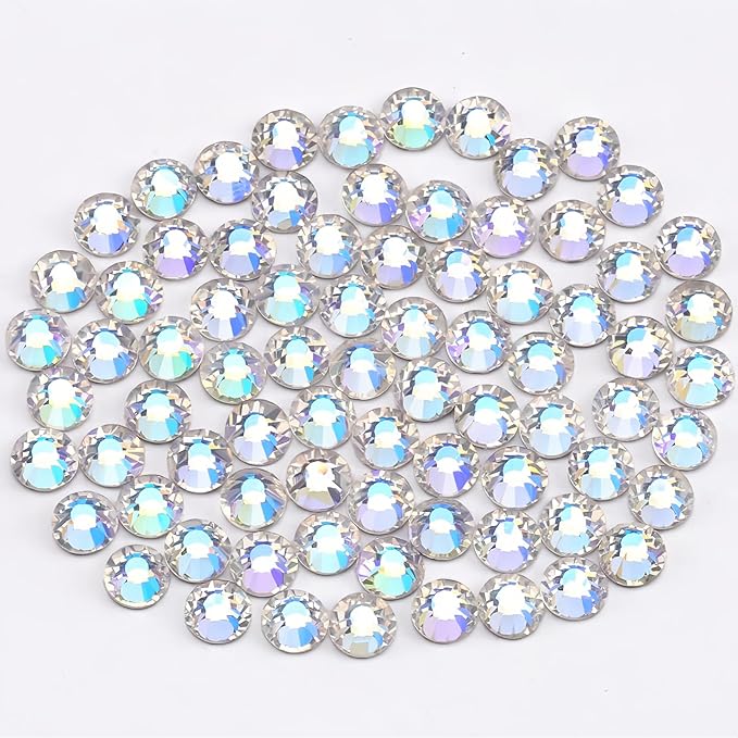 Moon Night Rhinestones Glass Rhinestone for Crafts Flatback Nail Gems and Rhinestones for Nails Art Makeup Bags Shoes Decoration DIY(288pcs, SS30, Moon Night)