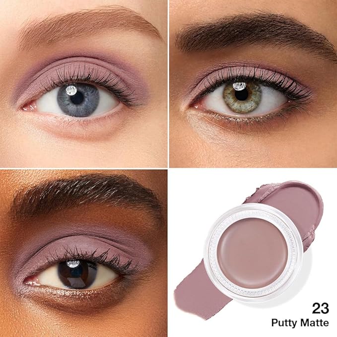 evpct Matte Putty Single Cream Eye Shadow Palette Pot Makeup for Older Women, Highly Pigmented Monochrome Cream to Powder Eyeshadow Palette Matte Liquid eyeshadow, Natural Waterproof Blendable
