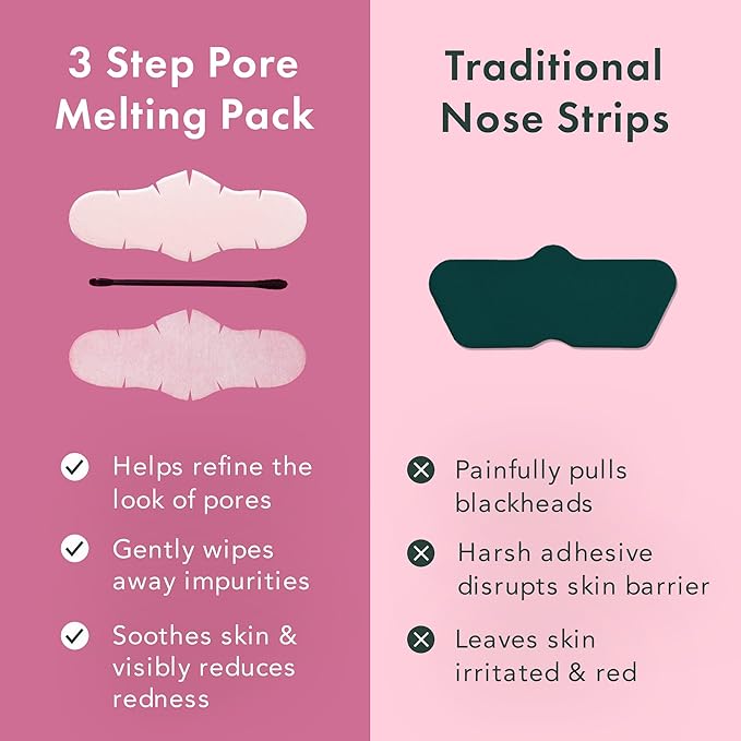 Rael Blackhead Remover, Miracle Patch Melting Pack, Nose Strips for Blackheads, Pore Cleansing and Soothing Sheets, 3 Step Kit, Sebum Removing Cotton Swabs