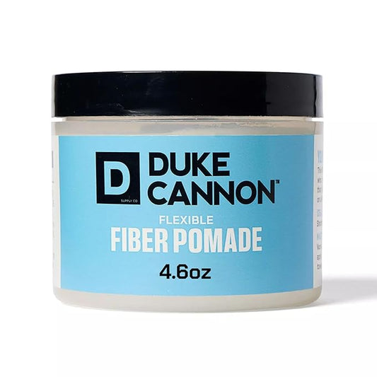 Duke Cannon Supply Co. Flexible Fiber Pomade – 4.6 oz – Strong Hold, No Shine, Water-Based for Easy Washout, Adds Texture & Volume for Shorter Hairstyles