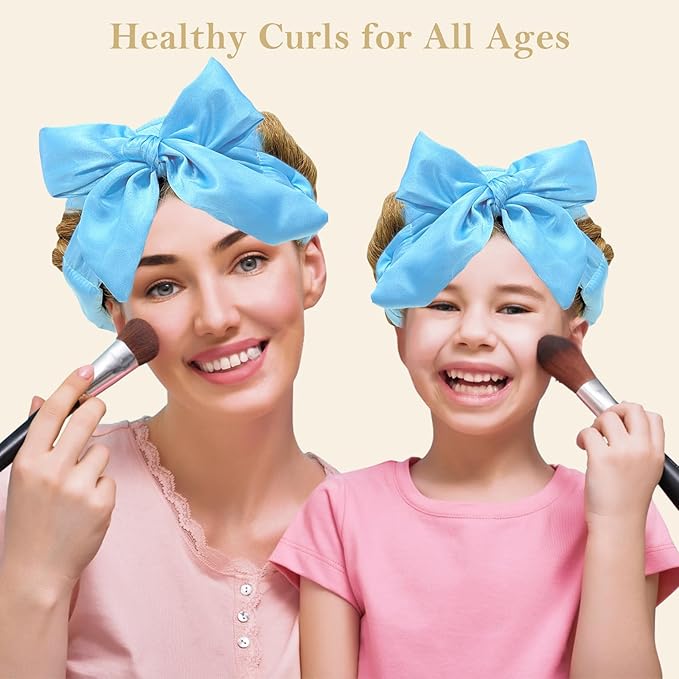 Ystrybo Satin Heatless Hair Curler Curls Overnight Hair Curlers to Sleep in, Hair Curlers No Heat Curls Overnight, Heatless Curling Set for Women Long Hair - 8 Pcs (Blue)