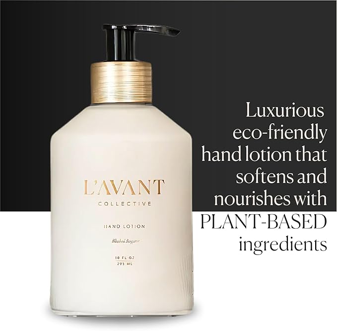 L'AVANT Collective Luxury Hand Lotion - High Performing Moisturizing Hand Cream for Dry, Cracked Hands, Nails & Cuticles - Hydrating Shea Butter Formula (10 oz, Blushed Bergamot)