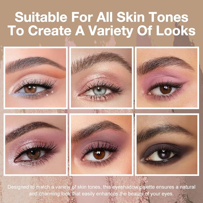 6 Colors Mini Pink Eye Shadow Palette Makeup for Older Women, Neutral Matte Shimmer Eyeshadow Palette Highly Pigmented Waterproof, paleta de sombras de ojos, Vegan & Cruelty-free, 07