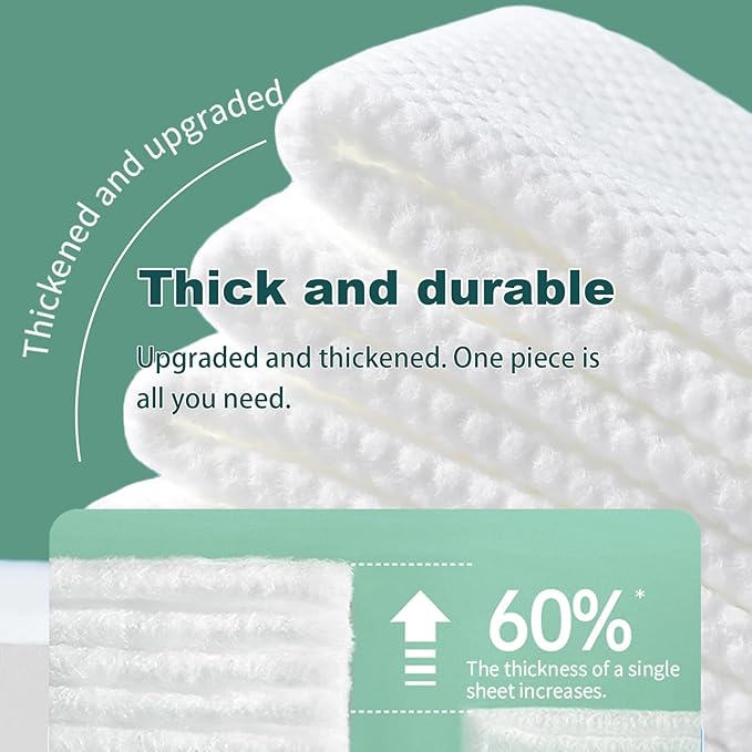 Hanging Disposable Face Towels, 4 Packs (640 Count) - Wall Mount Design for Easy Dispensing, Extra Soft & Absorbent Dry Wipes for Face, 8x8 Inch Facial Cleansing Cloths for Makeup Removal
