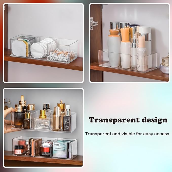 LONTOHCE Acrylic Organizer 2 pieces Makeup Organizer Countertop For Drawers Organizer Storage Bathroom Organizers And Storage Is A Good Choice For Desktop Finishing (2)