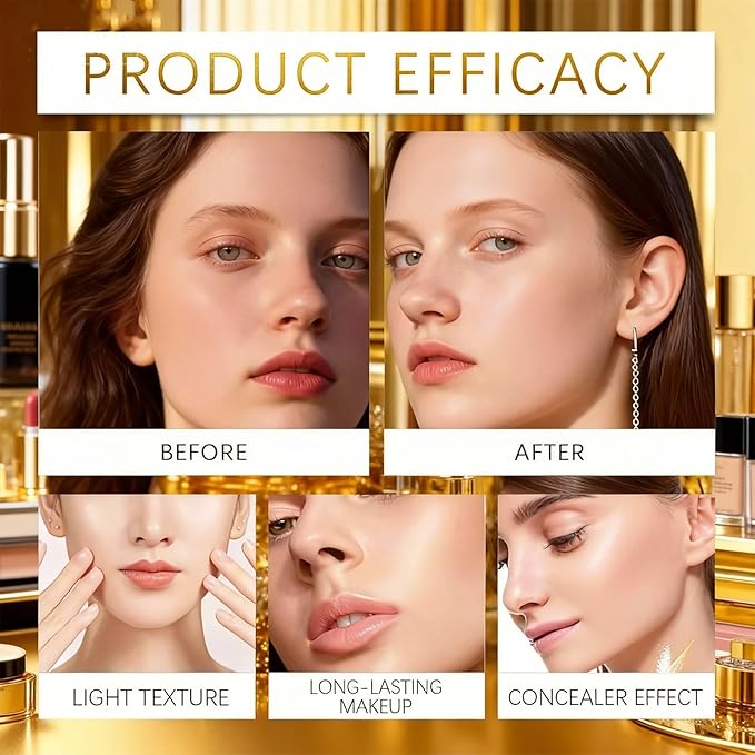 Foundation Cushion, 2026 New Mushroom Head Air Cushion Cc Cream Foundation, Bb Cream Foundations, Lifts and Moisturizes, Long-Lasting and Evens out Skin Texture (Ivory white)